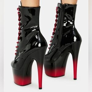 PLEASER DEVILISH PLAYERS CLUB ADORE VINYL PLATFORM HEELS 10